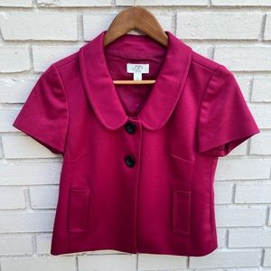 Ann Taylor Loft Pink Short Sleeve Jacket Blazer